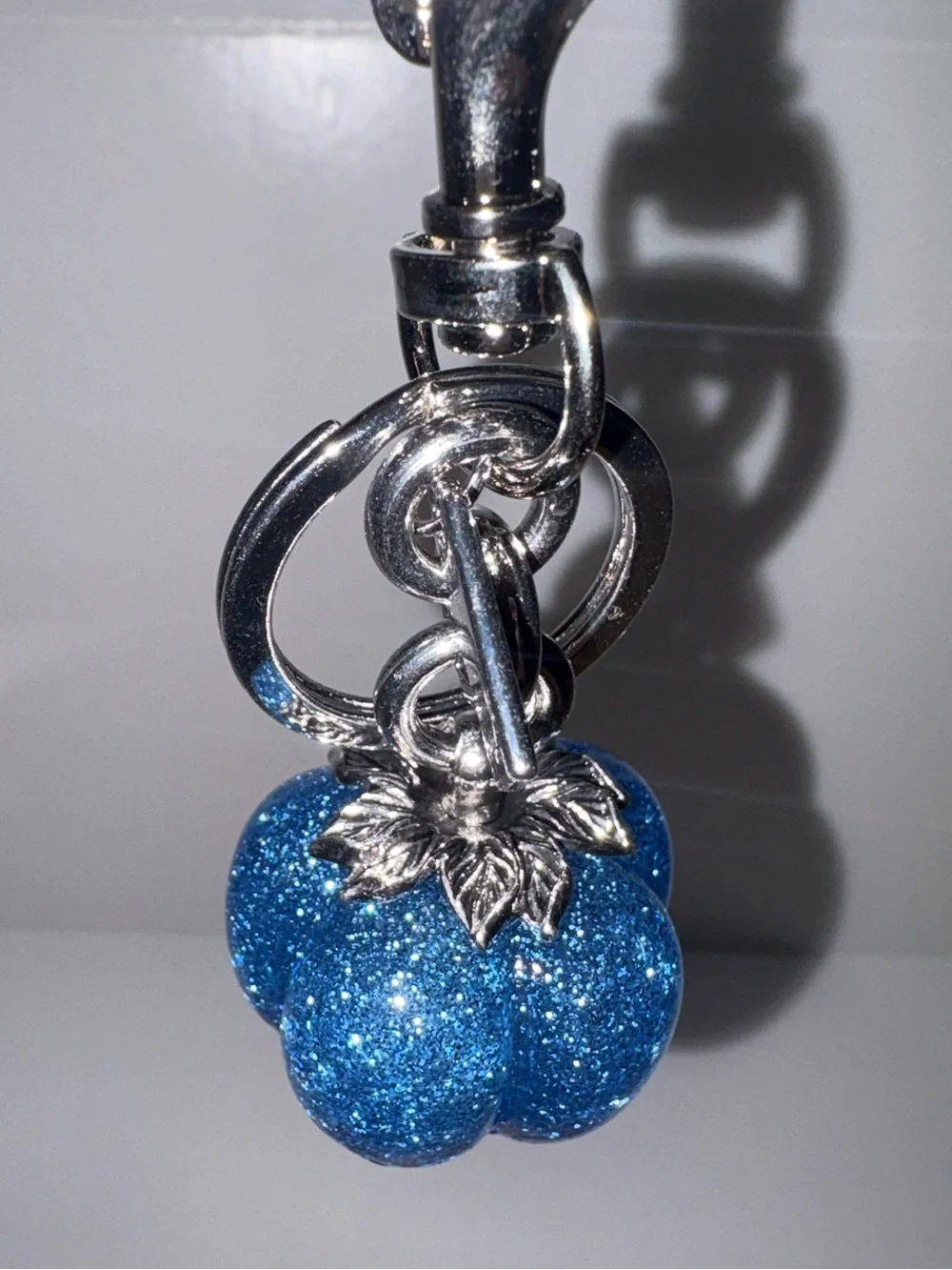 Sparkling “Out of the Blue” Pumpkin Bag Charm Keychain